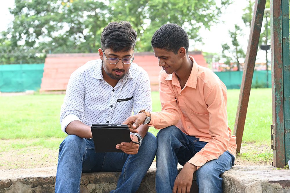 Abhishek counseling a youth